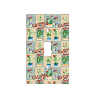 cactus love - watercolor pattern light switch cover