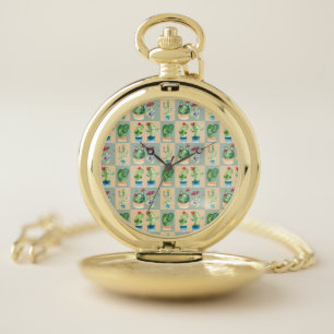 cactus love - watercolor pocket watch