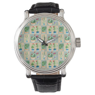 cactus love - watercolor watch