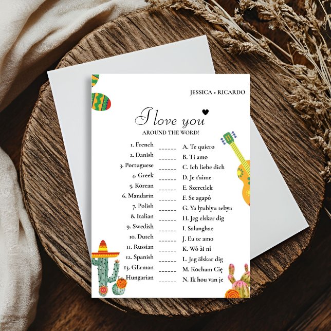 Cactus love you around the world bridal game Card (Creator Uploaded)