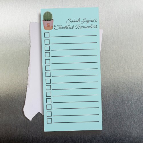 Cactus Lover Succulent Plant Magnetic Notepad