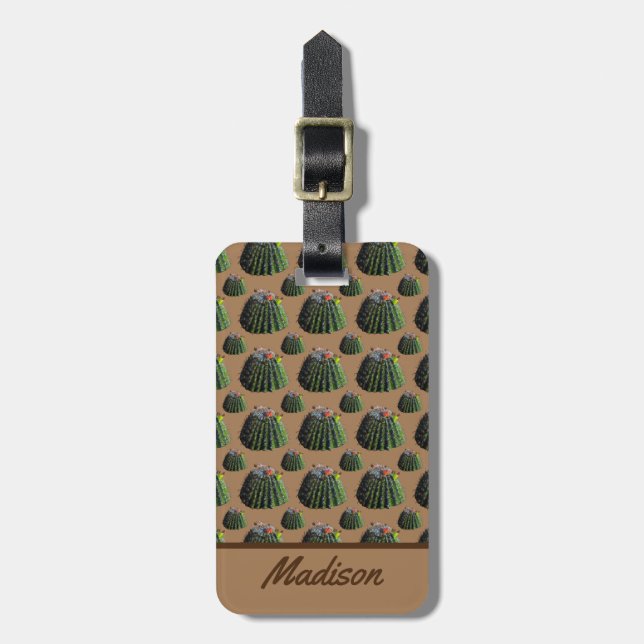 Cactus Luggage Tag - Optional Personalization (Front Vertical)