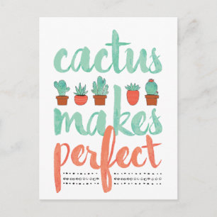 Cactus Makes Perfect Little Cactus Plants Graphic Postcard