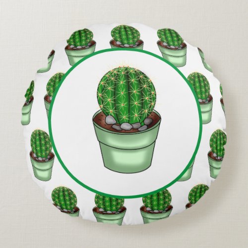 Cactus Makes Perfect  Plant Pun   Round Pillow