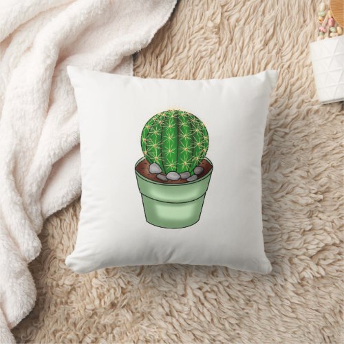 Cactus Makes Perfect  Plant Pun Throw Pillow