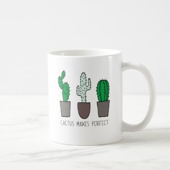 Cactus Makes Perfect Pun Coffee Mug by OblivionHead at Zazzle