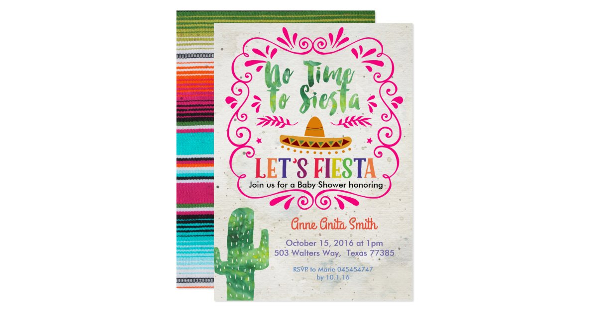 Cactus Mexican Baby shower Invitation Gold | Zazzle.com