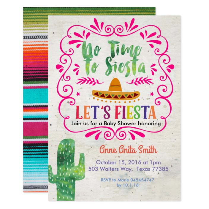 Cactus Mexican Baby shower Invitation Gold | Zazzle.com