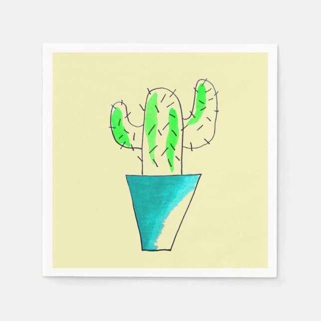 Cactus Mexican dinner party Napkins (Front)