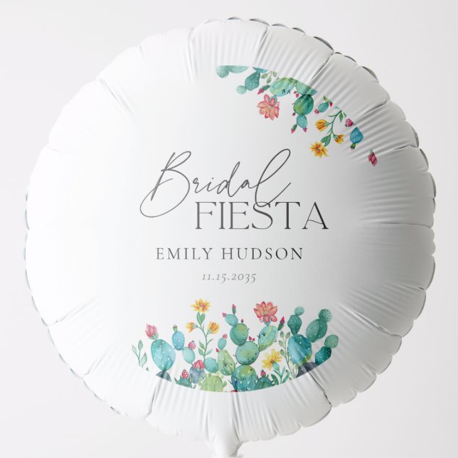 Cactus Mexican Fiesta Bridal Shower Balloon (Front)