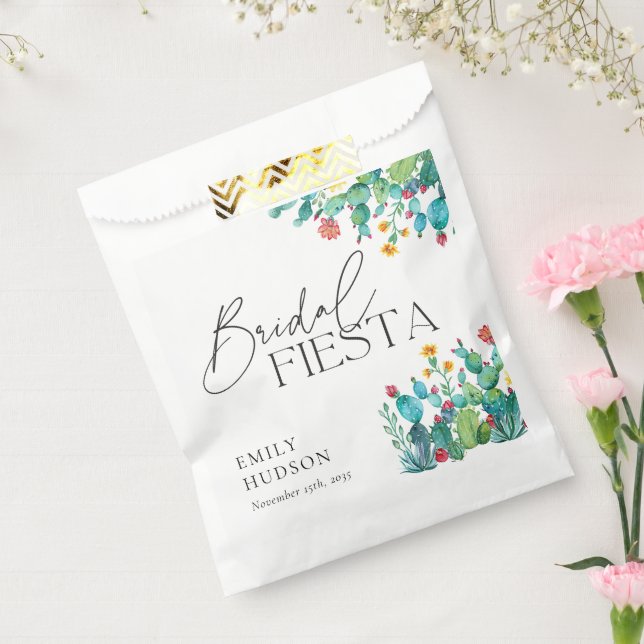 Cactus Mexican Fiesta Bridal Shower Favor Bag (Sealed)
