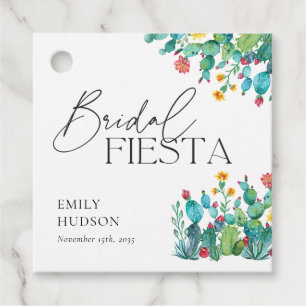 Cactus Mexican Fiesta Bridal Shower Favor Tags