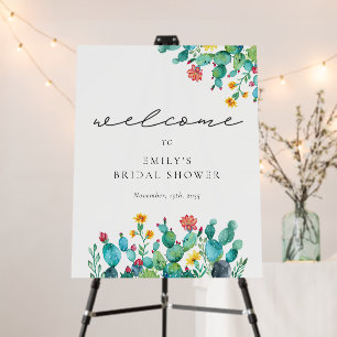 Cactus Mexican Fiesta Bridal Shower Welcome Sign
