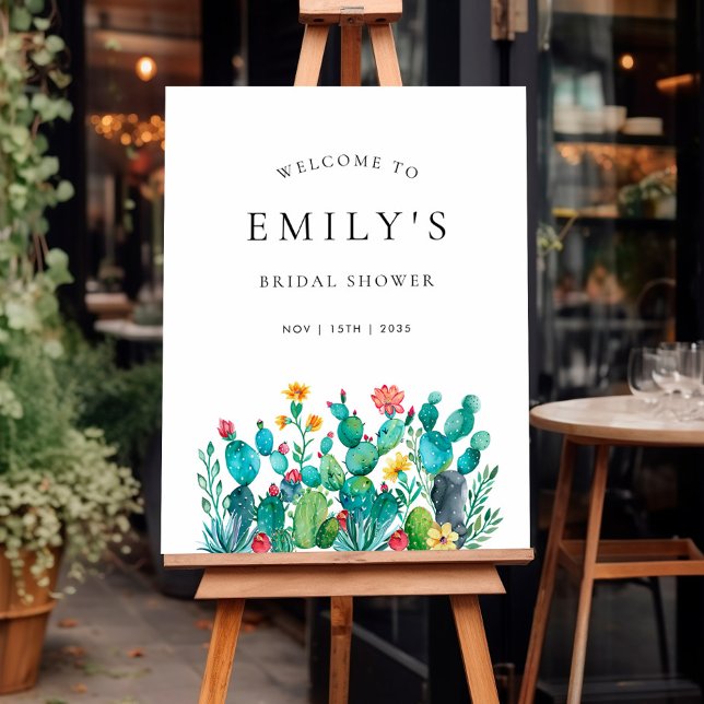 Cactus Mexican Fiesta Bridal Shower Welcome Sign (Creator Uploaded)