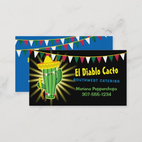 Cactus Mexican Southwestern chef catering Business Card