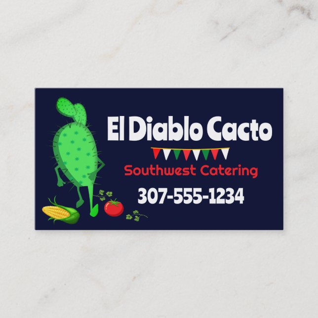 Cactus Mexican Southwestern cuisine catering Business Card (Front)
