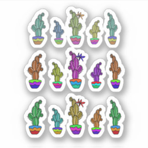 Cactus mini set, pack, bundle sticker