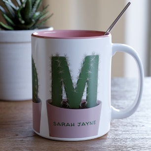 Cactus Mom Succulent Plants Two-Tone Coffee Mug