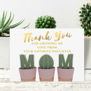 Cactus Mom Thank You Card