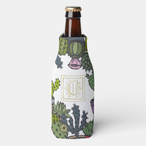 Cactus Monogram C Bottle Cooler