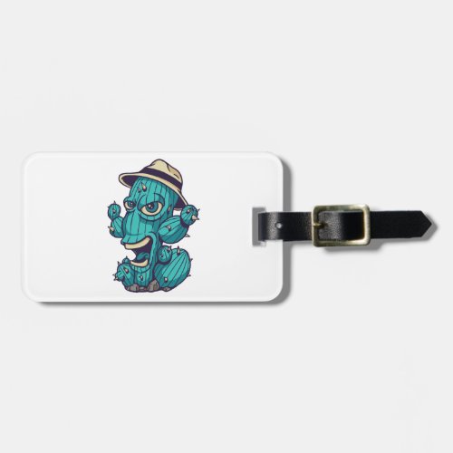 Cactus Monster Design Luggage Tag