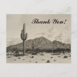 [ Thumbnail: Cactus, Mountain, Desert "Thank You!" Postcard ]