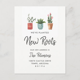 Cactus Moving Announcement New Roots Postcard