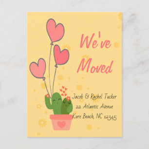 Cactus moving card we have moved  Moving Announcem