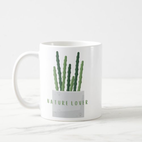 Cactus nature plant lover gift modern chic green  coffee mug