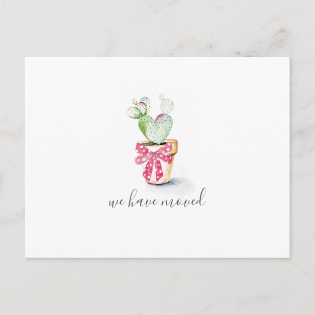 Cactus New Home Holiday Moving Announcemet Postcard (Front)