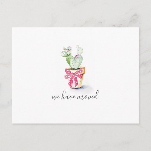 Cactus New Home Holiday Moving Announcemet Postcard