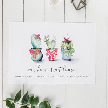 Cactus New Home Sweet Home Moving Announcement Postcard by VGInvites at Zazzle