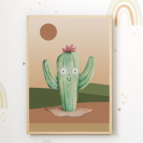 Cactus Nursery Print Kids Room Poster