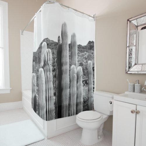 Cactus Oasis 4 wall decor art  Shower Curtain