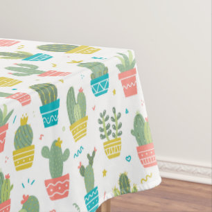 Cactus Of Pots Tablecloth