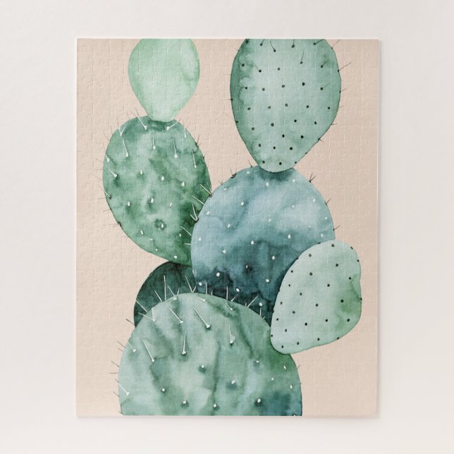 Cactus on Coral Jigsaw Puzzle (Vertical)