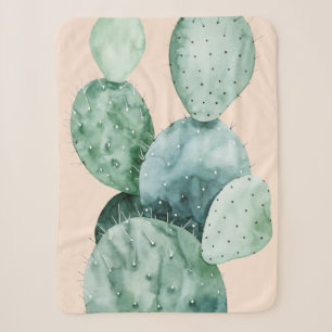 Cactus on Coral Sherpa Blanket