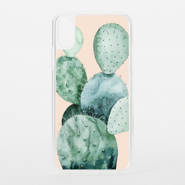 Cactus on Coral Uncommon iPhone Case (Back)