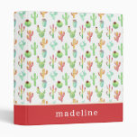 Cactus Pastel Watercolor Pattern Binder