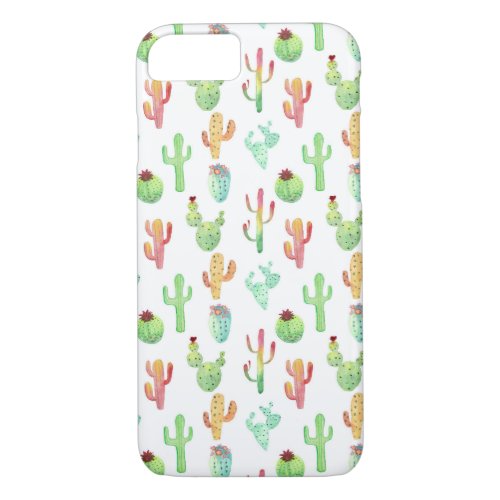 Cactus Pastel Watercolor Pattern iPhone 87 Case