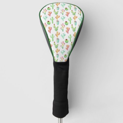 Cactus Pastel Watercolor Pattern Golf Head Cover