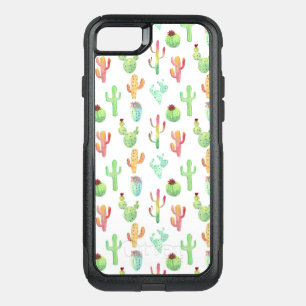 Cactus Pastel Watercolor Pattern OtterBox Commuter iPhone SE/8/7 Case