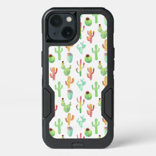 Cactus Pastel Watercolor Pattern iPhone 13 Case