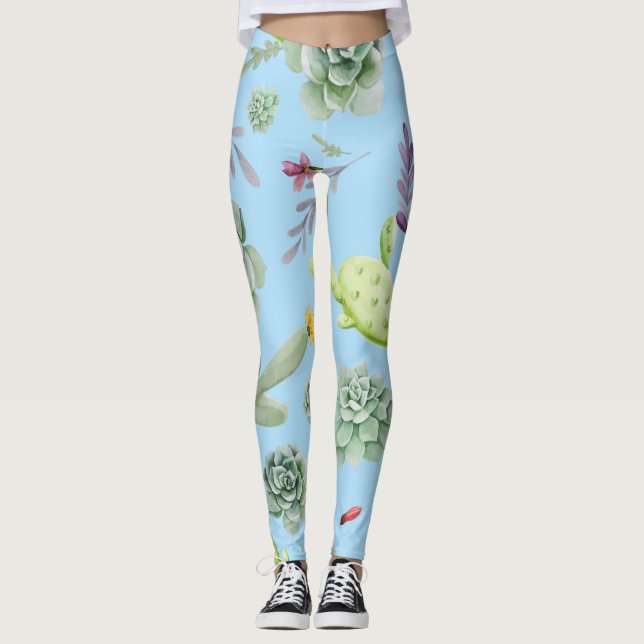 Cactus Pattern 10 Leggings (Front)