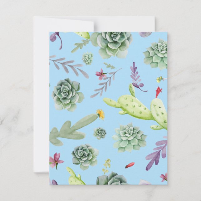 Cactus Pattern 10 Note Card (Front)