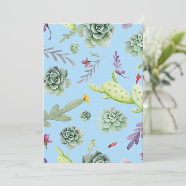 Cactus Pattern 10 Thank You Card (Standing Front)