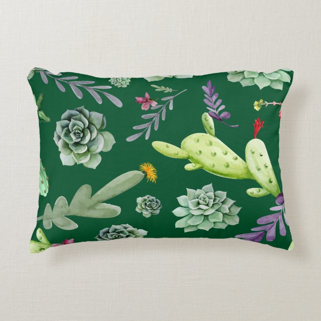 Cactus Pattern 3 Accent Pillow (Front)