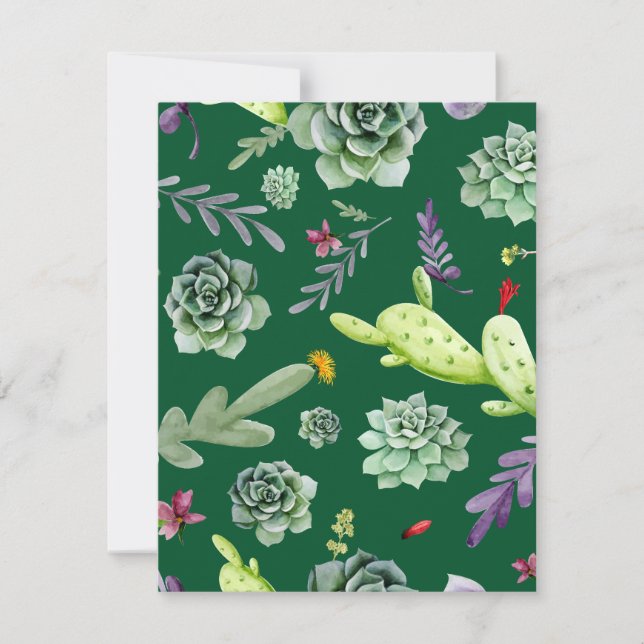 Cactus Pattern 3 Note Card (Front)