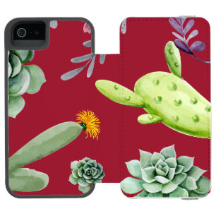Cactus Pattern 4 iPhone SE/5/5s Wallet Case