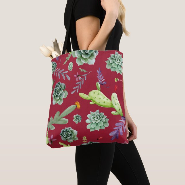 Cactus Pattern 4 Tote Bag (Close Up)